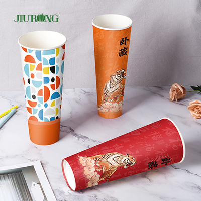 Copo de café reusável impresso do papel do festival em volta da forma