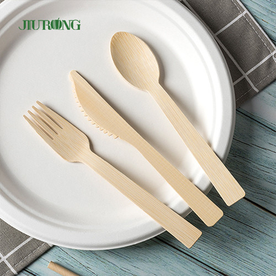 Grupo de madeira de Flatwar Cutleri da colher da forquilha da faca dos utensílios de mesa de bambu biodegradáveis de Dispos