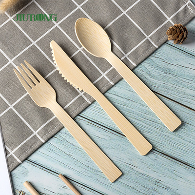 Grupo de madeira de Flatwar Cutleri da colher da forquilha da faca dos utensílios de mesa de bambu biodegradáveis de Dispos
