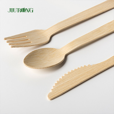 Grupo de madeira de Flatwar Cutleri da colher da forquilha da faca dos utensílios de mesa de bambu biodegradáveis de Dispos
