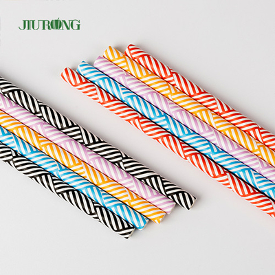 Papel biodegradável descartável colorido que bebe Straw Striped Pattern Food Grade