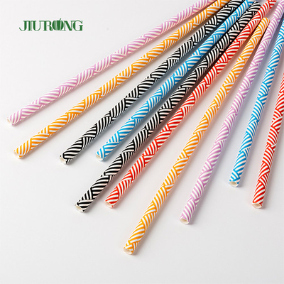 Papel biodegradável descartável colorido que bebe Straw Striped Pattern Food Grade