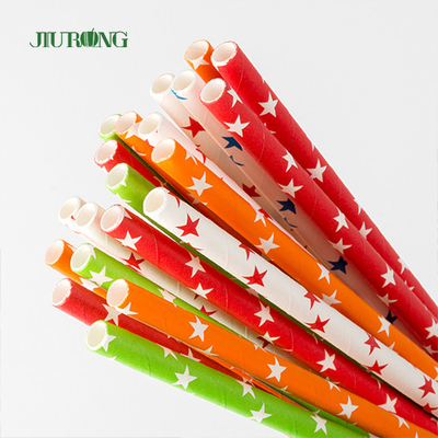 FDA Dot Printing Stripe Paper Straw para serviços de alimentação afastados