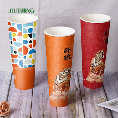 Brown corrugou copos de papel biodegradáveis para o café quente da bebida