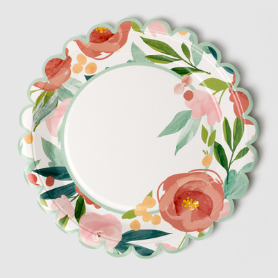 Produto comestível descartável de Valentine Day Party Supplies Tableware da placa de papel do círculo da flor
