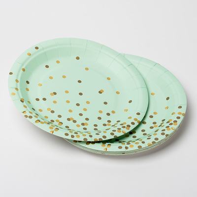 Anti placas de papel biodegradáveis sujas do FSC com Dot Design dourado
