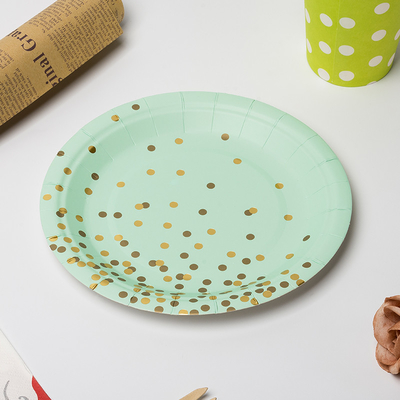 Anti placas de papel biodegradáveis sujas do FSC com Dot Design dourado