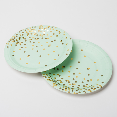 Anti placas de papel biodegradáveis sujas do FSC com Dot Design dourado