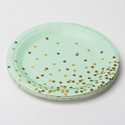Anti placas de papel biodegradáveis sujas do FSC com Dot Design dourado
