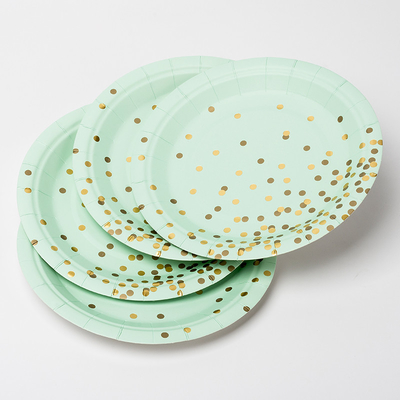 Anti placas de papel biodegradáveis sujas do FSC com Dot Design dourado