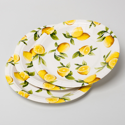 De papel biodegradável amigável de Eco chapeia fontes Compostable da festa de anos do limão