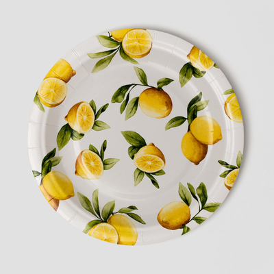 De papel biodegradável amigável de Eco chapeia fontes Compostable da festa de anos do limão