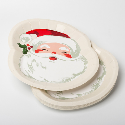 Forma especial descartável de Santa Claus Christmas Party Supplies Set da placa de papel de FDA