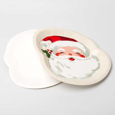 Forma especial descartável de Santa Claus Christmas Party Supplies Set da placa de papel de FDA