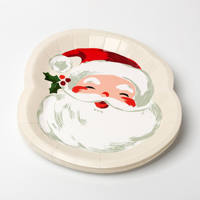 Forma especial descartável de Santa Claus Christmas Party Supplies Set da placa de papel de FDA