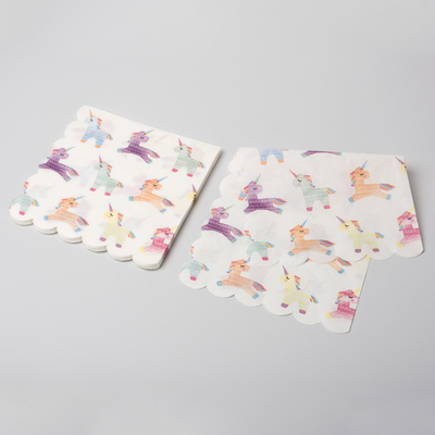 Partido festivo Unicorn Paper Napkin da cutelaria descartável biodegradável da sala de jantar