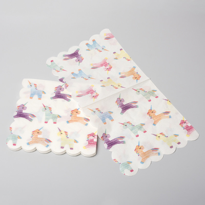 Partido festivo Unicorn Paper Napkin da cutelaria descartável biodegradável da sala de jantar