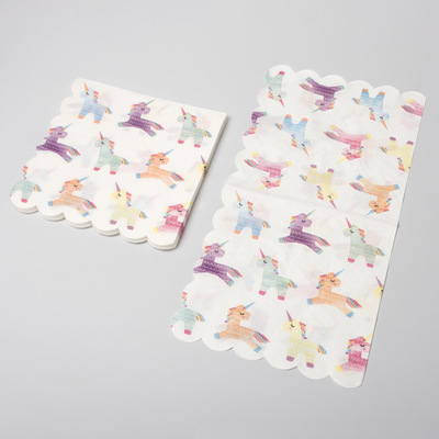 Partido festivo Unicorn Paper Napkin da cutelaria descartável biodegradável da sala de jantar