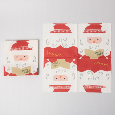 Grupo feito sob encomenda das fontes de Santa Claus Christmas Paper Napkins Party da cópia