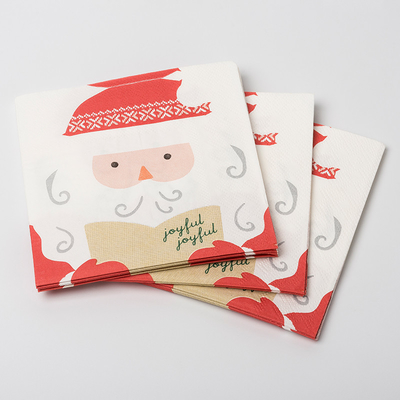 Grupo feito sob encomenda das fontes de Santa Claus Christmas Paper Napkins Party da cópia