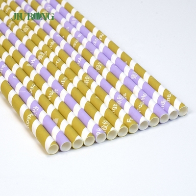 Palha de papel kraft de papel biodegradável listrado dourado 5*120mm