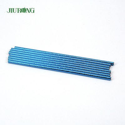 O azul revestiu o logotipo biodegradável de Straw Disposable Straight Tube Custom do papel