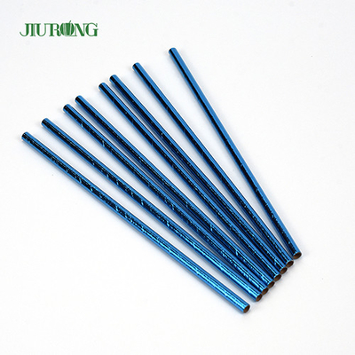 O azul revestiu o logotipo biodegradável de Straw Disposable Straight Tube Custom do papel