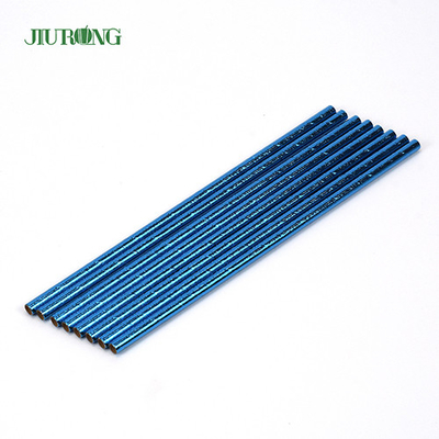 O azul revestiu o logotipo biodegradável de Straw Disposable Straight Tube Custom do papel