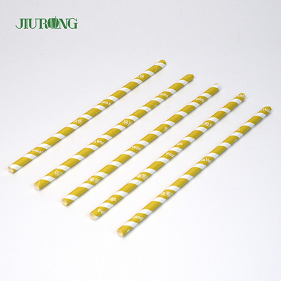 Canudos coloridos de papel kraft biodegradável 10*250mm grau alimentício