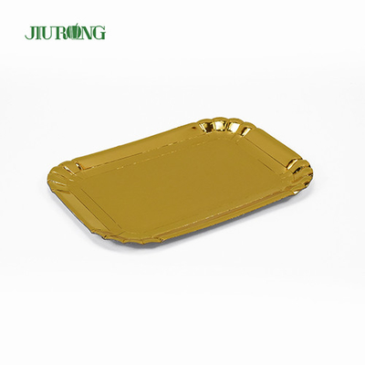 340*450*20mm pratos descartáveis ​​biodegradáveis ​​ouro placas de papel ecologicamente corretas