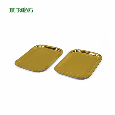 340*450*20mm pratos descartáveis ​​biodegradáveis ​​ouro placas de papel ecologicamente corretas