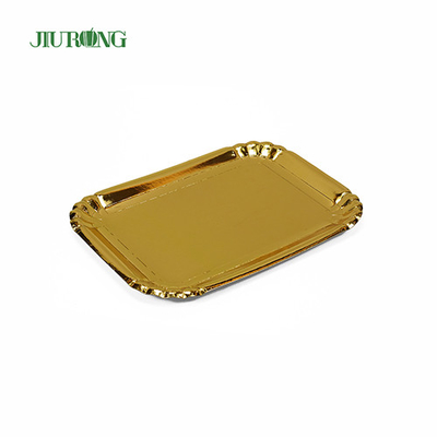 Pratos de comida biodegradáveis ​​quadrados dourados papel kraft ecologicamente correto OEM ODM