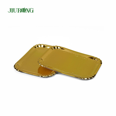 Pratos de comida biodegradáveis ​​quadrados dourados papel kraft ecologicamente correto OEM ODM