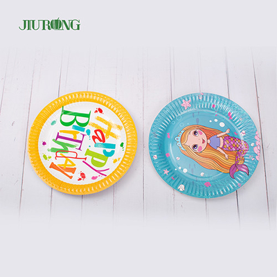 Placas de papel biodegradáveis ​​descartáveis ​​personalizadas ecologicamente corretas 10 polegadas 33 cm de diâmetro