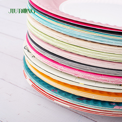 Placas de papel biodegradáveis ​​descartáveis ​​personalizadas ecologicamente corretas 10 polegadas 33 cm de diâmetro