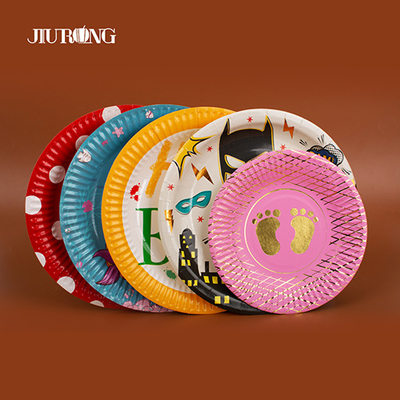 Placas de papel biodegradáveis ​​descartáveis ​​personalizadas ecologicamente corretas 10 polegadas 33 cm de diâmetro