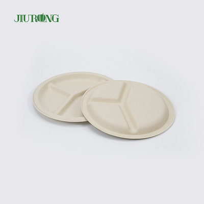 Pão Bagaço de Cana Prato Descartável Biodegradável Forma redonda