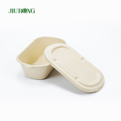 Recipiente de comida de cana-de-açúcar biodegradável 650ml papel à prova de graxa