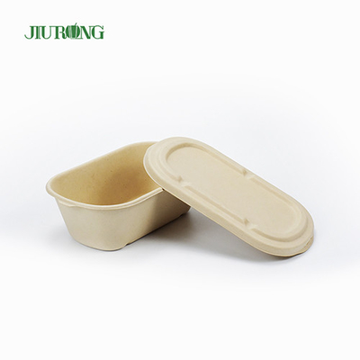 Recipiente de comida de cana-de-açúcar biodegradável 650ml papel à prova de graxa