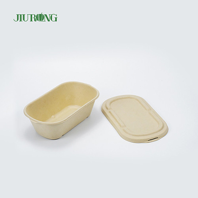 Recipiente de comida de cana-de-açúcar biodegradável 650ml papel à prova de graxa