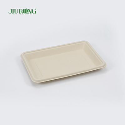 Prato de mesa de bagaço biodegradável PLA Bandeja para servir comida rápida