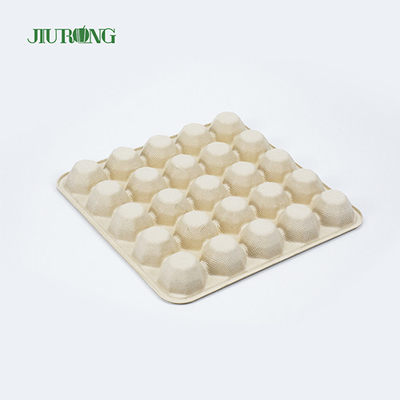 Recipiente de comida de cana-de-açúcar de papel à prova de graxa bandeja de ovo biodegradável reciclada