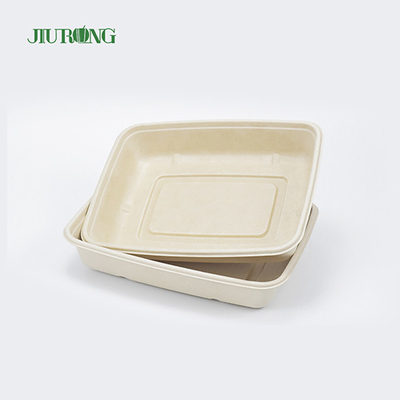 Recipiente de comida de cana-de-açúcar descartável biodegradável papel à prova de graxa OEM ODM
