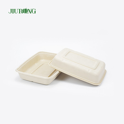 Recipiente de comida de cana-de-açúcar descartável biodegradável papel à prova de graxa OEM ODM