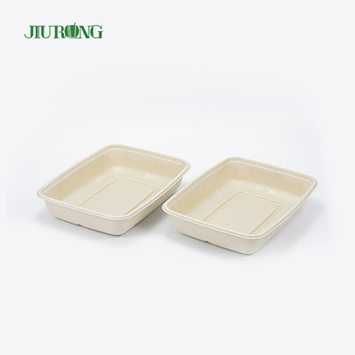 Recipiente de comida de cana-de-açúcar descartável biodegradável papel à prova de graxa OEM ODM