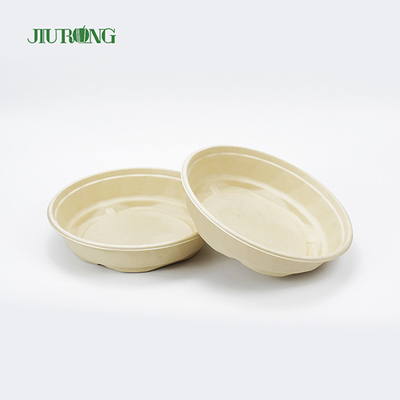 Recipiente de comida de cana-de-açúcar redondo compostável Tigela de papel biodegradável descartável