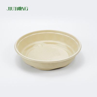 Recipiente de comida de cana-de-açúcar redondo compostável Tigela de papel biodegradável descartável