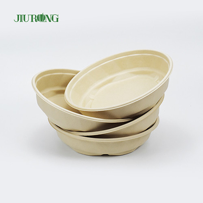 Recipiente de comida de cana-de-açúcar redondo compostável Tigela de papel biodegradável descartável
