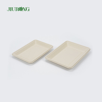 Placas de cana-de-açúcar biodegradáveis ​​descartáveis ​​quadradas 160mm para pão de hambúrguer