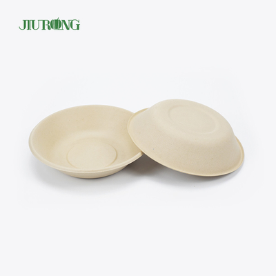Envernizamento Recipiente para alimentos de bagaço de cana Descartável Formato redondo 175mm
